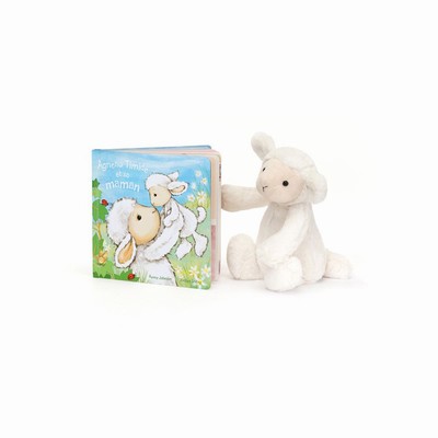 Jellycat Agneau Timide Et Sa Maman Livre and Bashful Cordero Medium | YTEF-31497